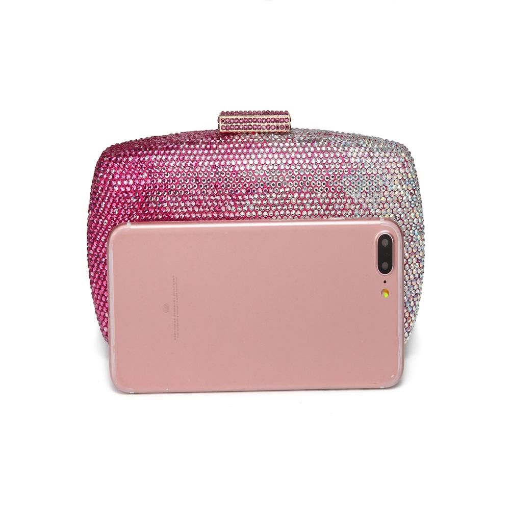 CAIYUE Women Handbag Wedding Party Evening Envelope Clutch Bag Wallet Purse Messenger Phone Bag Fuchsia - Rose Red