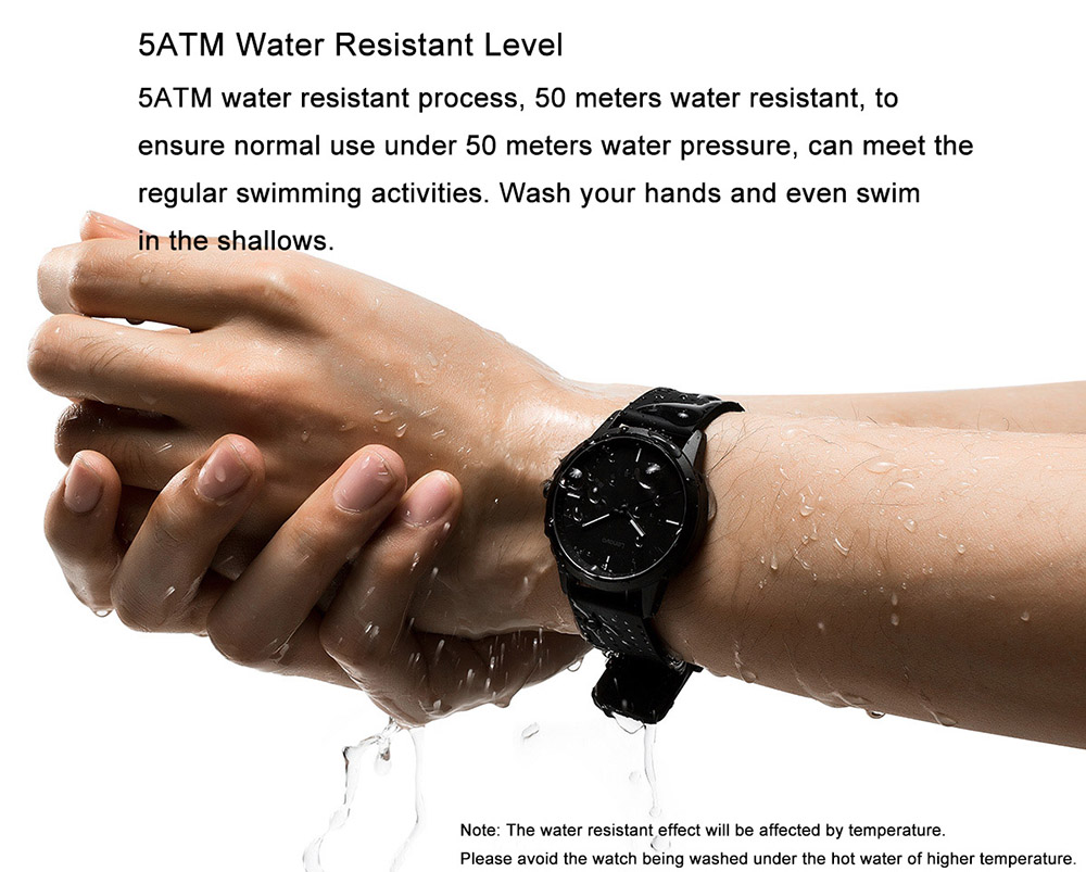 Lenovo Watch 9 Quartz Smartwatch 5ATM Water Resistant Bluetooth 5.0 Heart Rate Monitor Message Reminder - Black