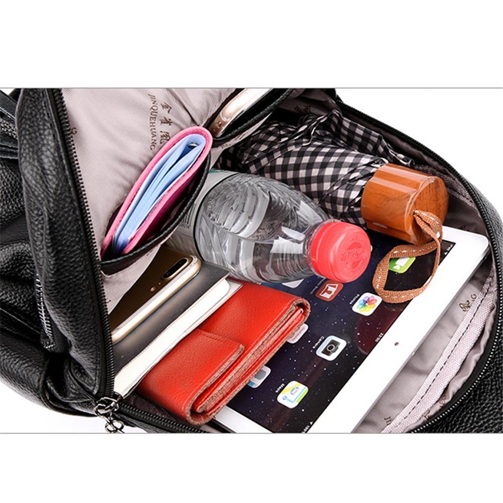 K202 Women's Fashion Backpack Tote Purse Satchel Bag PU Leather Handbags - Red