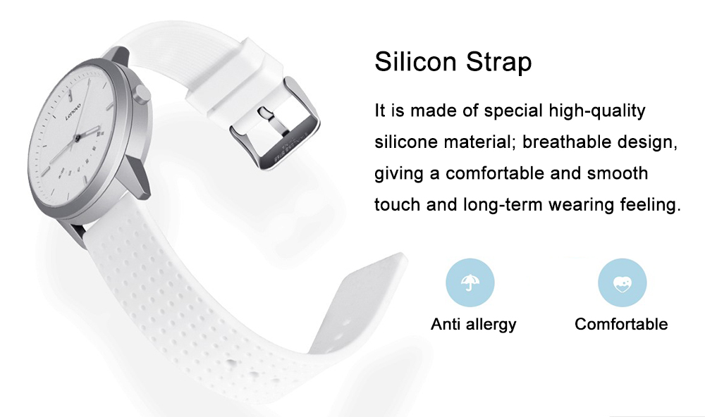 Lenovo Watch 9 Quartz Smartwatch 5ATM Water Resistant Bluetooth 5.0 Heart Rate Monitor Message Reminder - Black