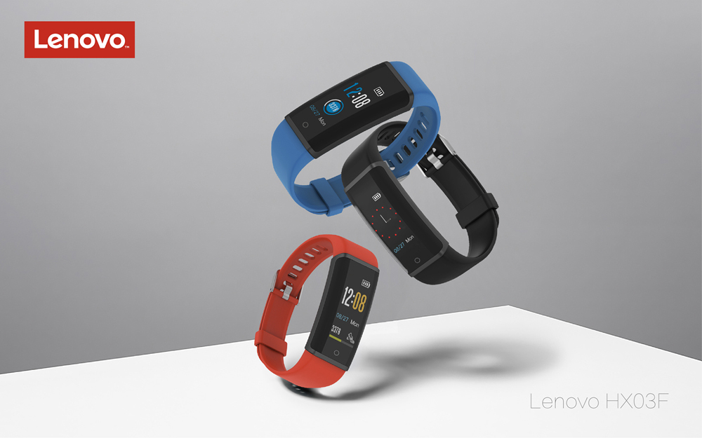 Lenovo HX03F Bluetooth 4.2 Smart Bracelet 0.96" Color Screen IP68 Heart Rate Moniter Pedometer Fitness Tracker For Android iOS - Black