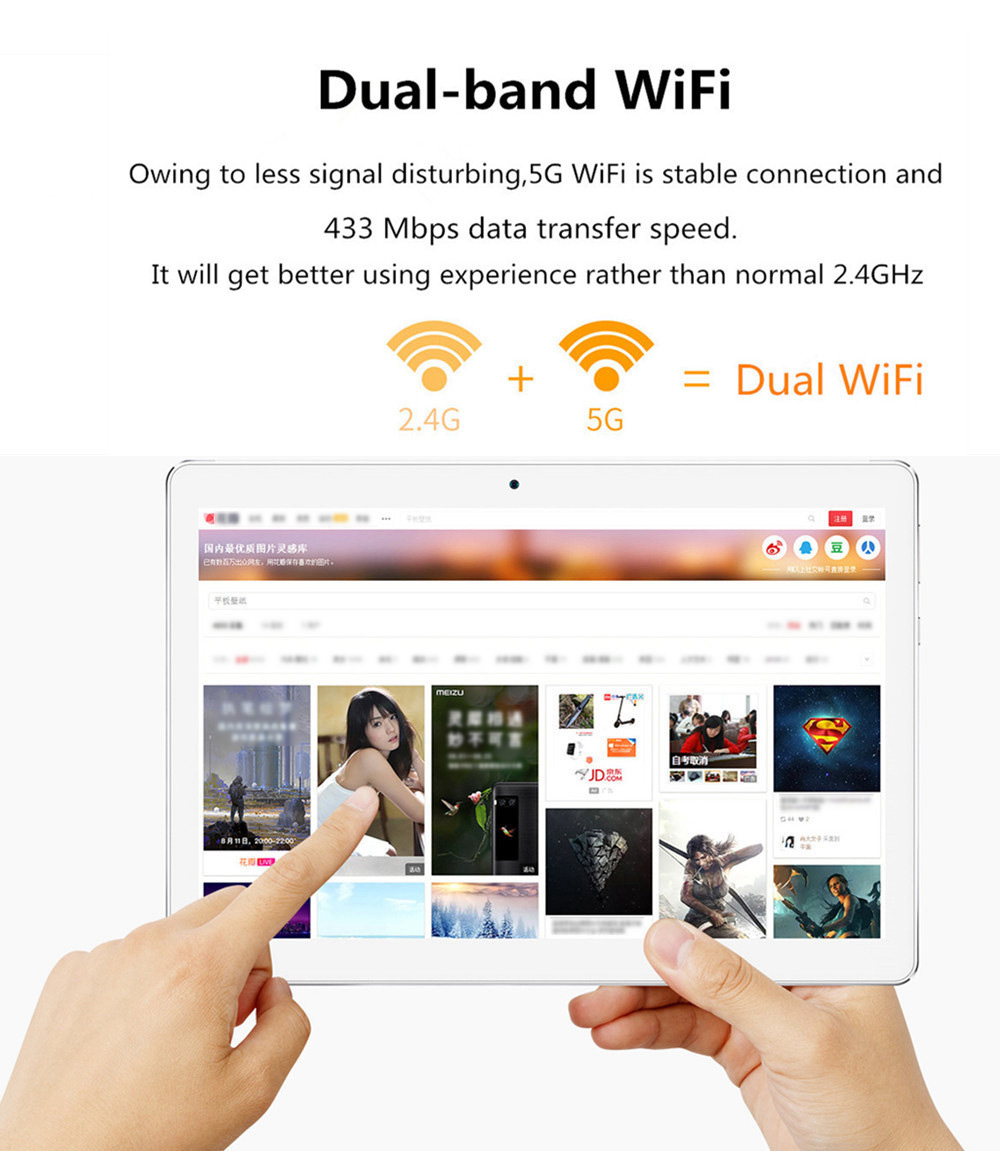 Binai Mini101 3G Phablet MTK6580 Deca Core 10.1" IPS Screen 1280*800 GPS 2GB DDR3 32GB eMMC Android 6.0 Dual SIM Dual Standby - Silver