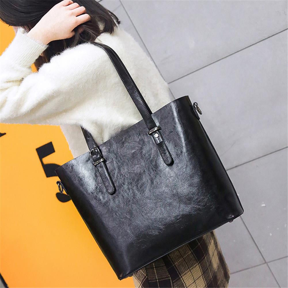 Fashion Toet Purse Satchel Bag PU Leather Women's Handbags Black