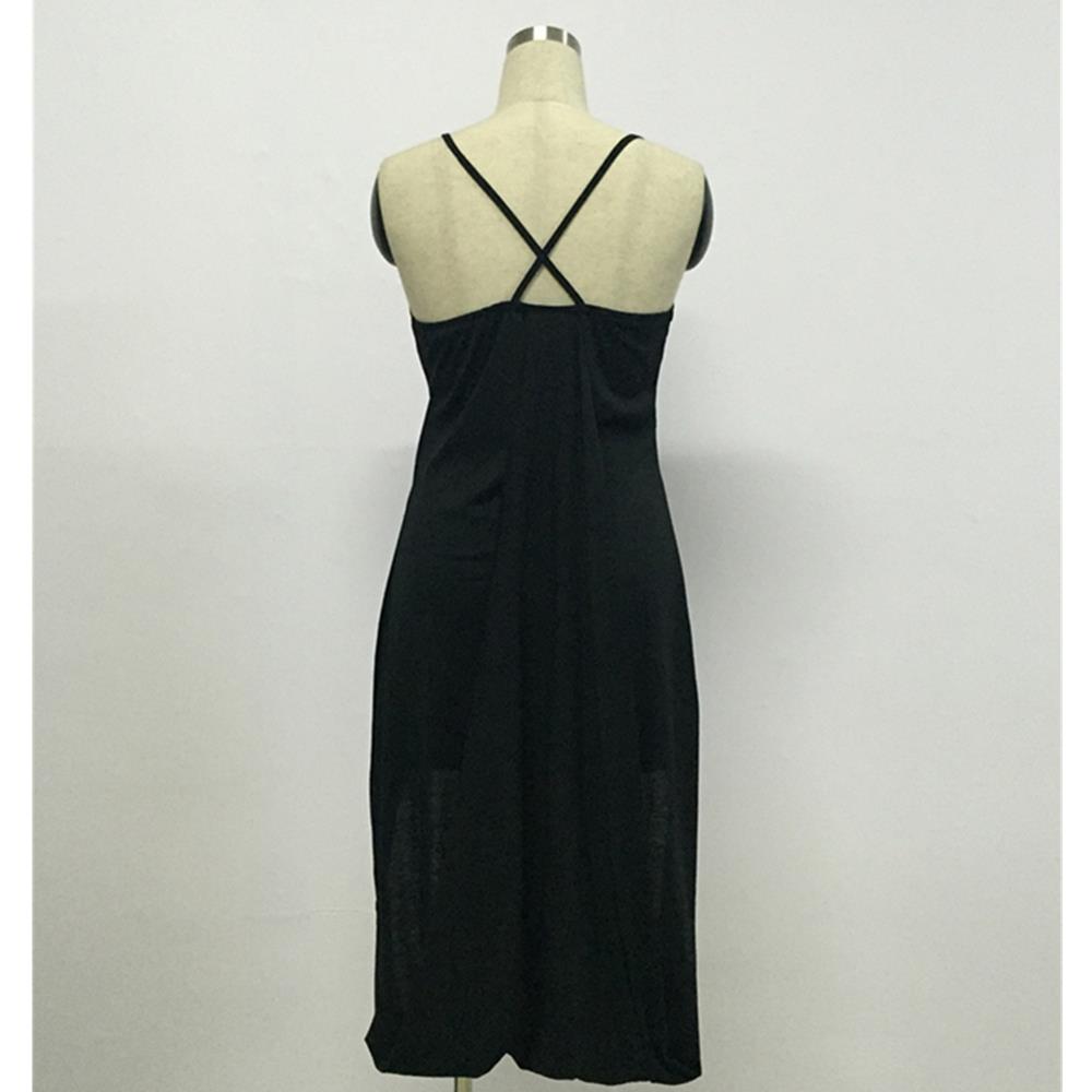 Women Sexy Sleeveless Fashion Cotton Casual Comfortable Dress Size S - Black