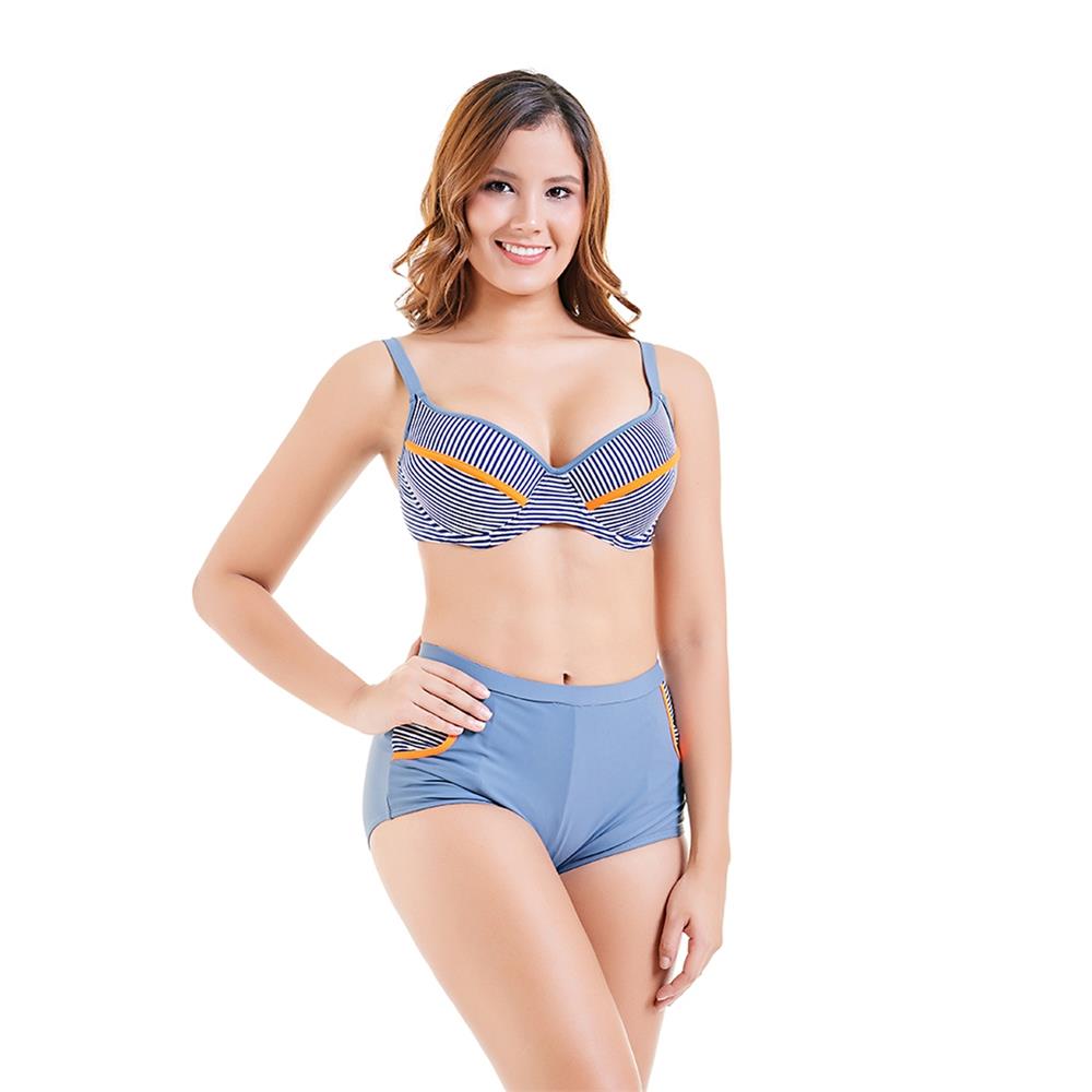 Women Sexy Fashion Comfortable Swimwear Big Size Swimsuit Plus Size 3XL - Grey