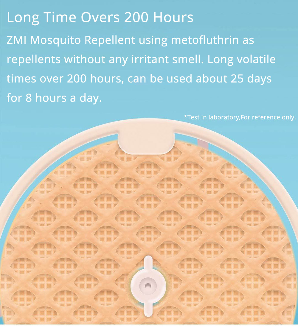 Xiaomi ZMI Portable Mosquito Repellent Centrifugal Evaporation Long-lasting Mosquito Repellent with Silicon Rope - White