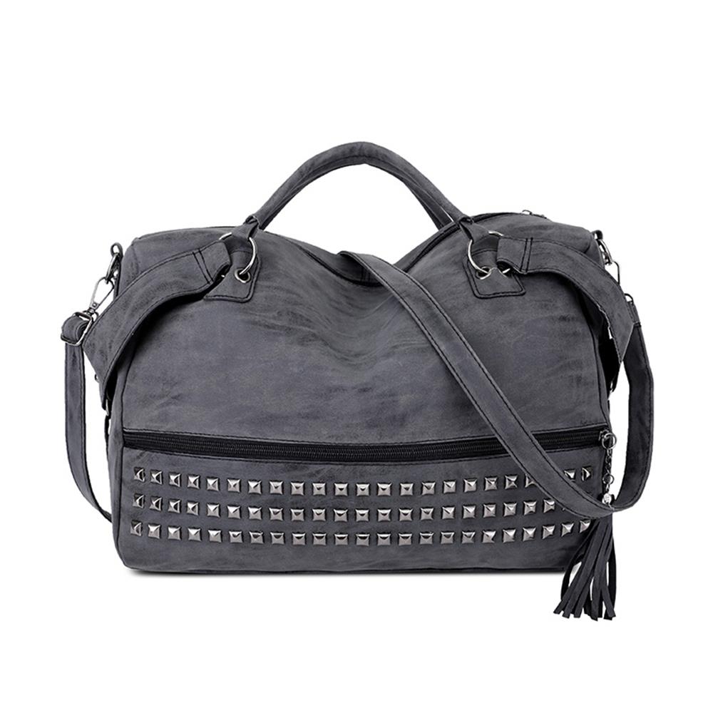 Fashion Tote Purse Satchel Bag PU Leather Bag Women's Crossbody Bag Handbag-Dark Gray