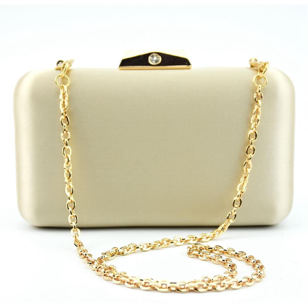 Women Clutches Bag Ladies Shoulder Chain Bag Tote for Party Banquet Evening Bag-Gold