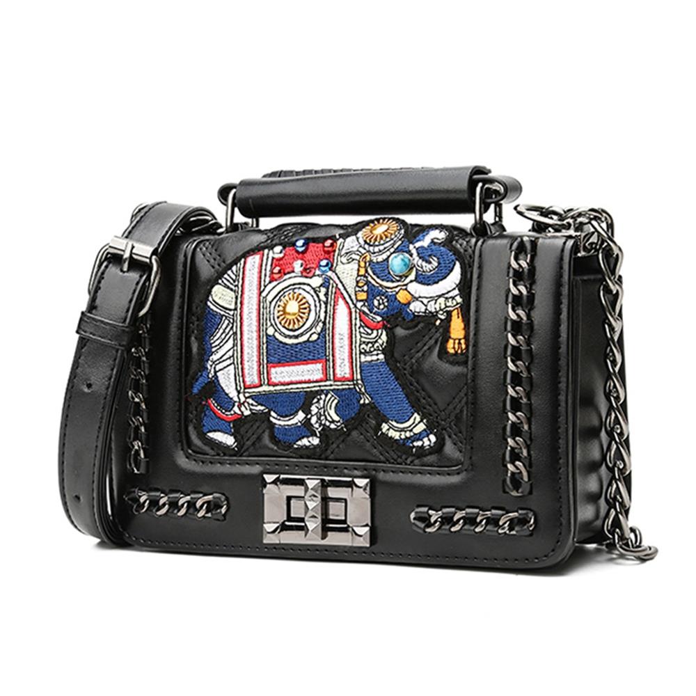 Women Tote Shoulder Bag PU Leather Bag Female Luxury Handbag Crossbody Bag-Black