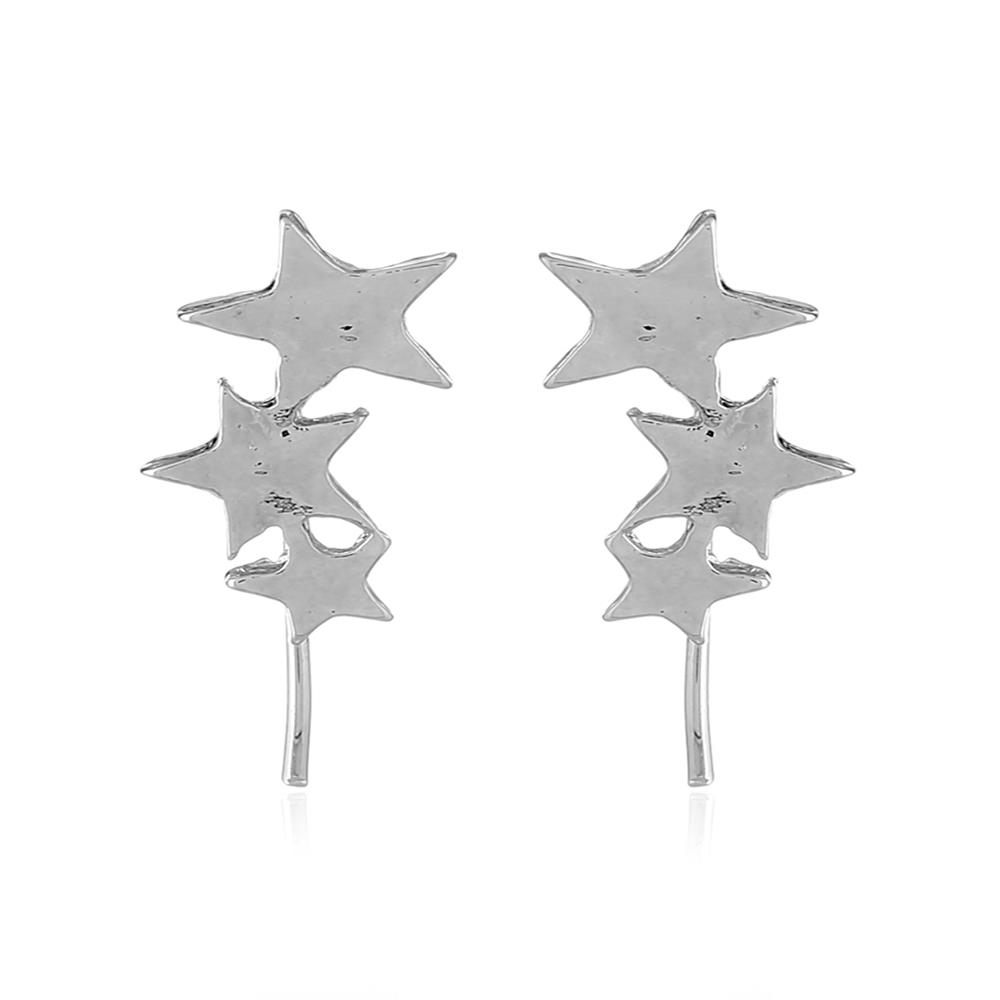 Female Stylish jewelry Star Shape Earrings for Women Jewelry - Silver