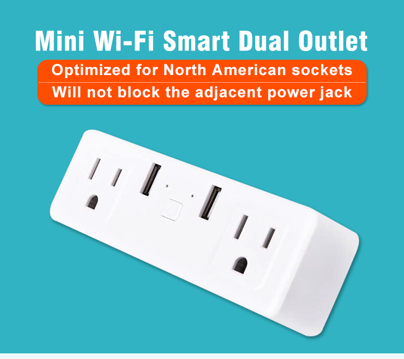 Geekbes Smart WiFi Socket Remote Control and Time Setting & Compatible with Amazon Alexa & Google Assiistant - White/US Plug