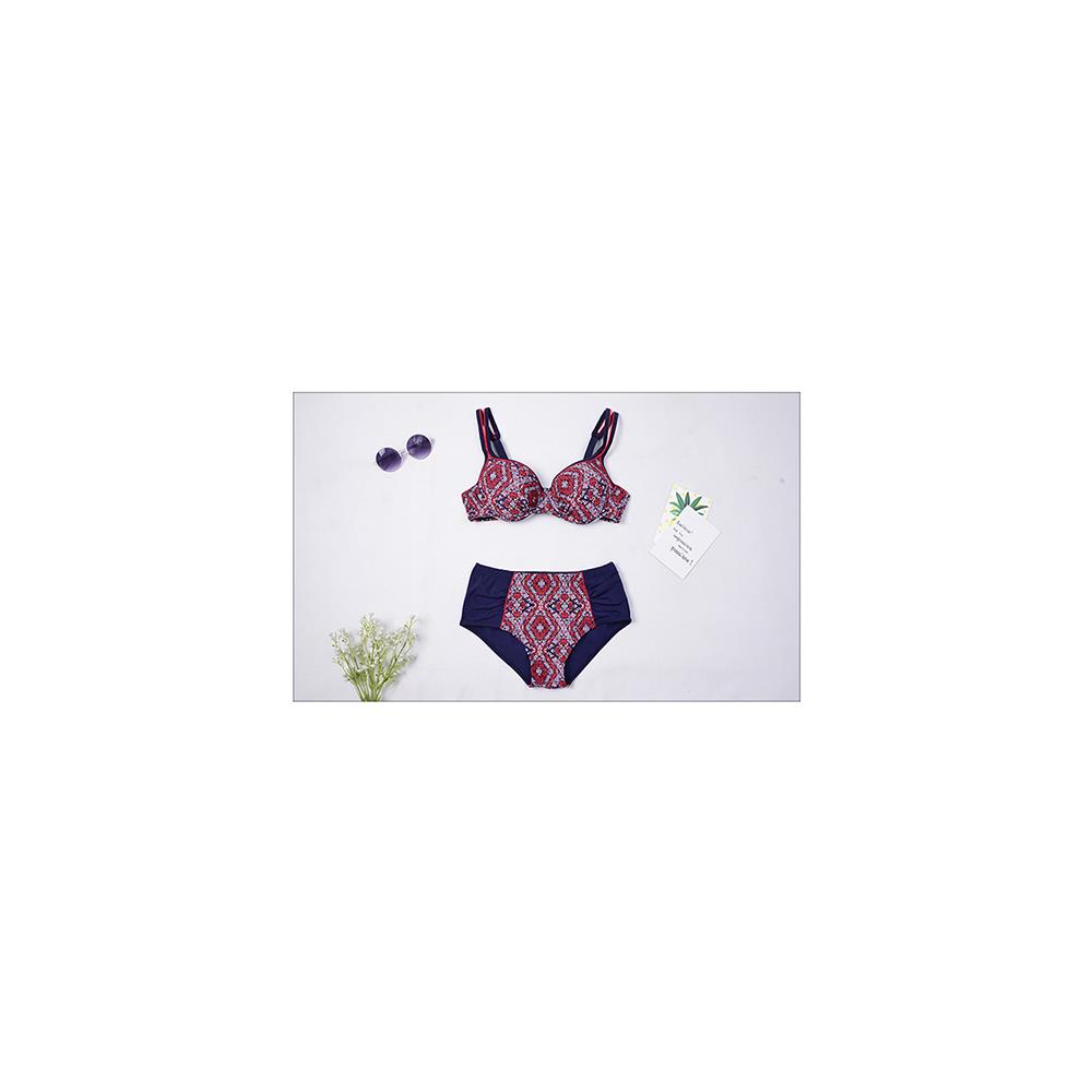 Women's Sexy Fashion Comfortable Swimwear Big Size Swimsuit High Waist Bikini Plus Size XXXL - Red