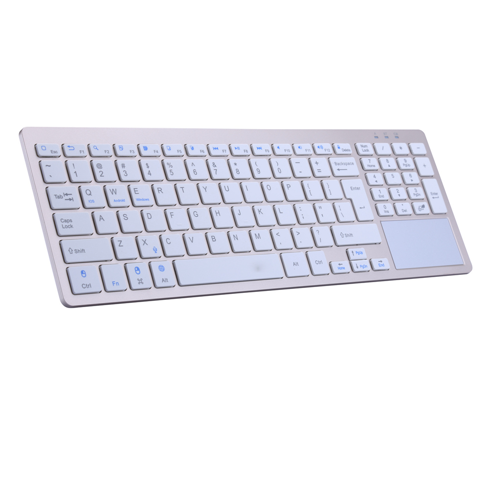 IPazzPort KP-810-55BT English Mini Wireless Bluetooth Full Keyboard for Windows/Mac /Android / iOS-Gold