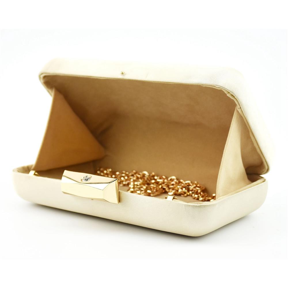 Women Clutches Bag Ladies Shoulder Chain Bag Tote for Party Banquet Evening Bag-Gold