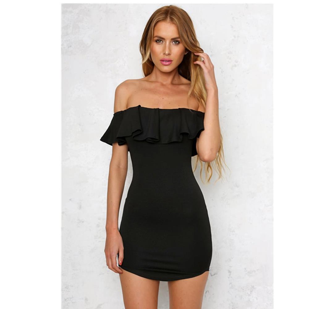 Fashion Women Sexy Backless Casual Loose Mini Pleated Elegant Dress Size XL- Black