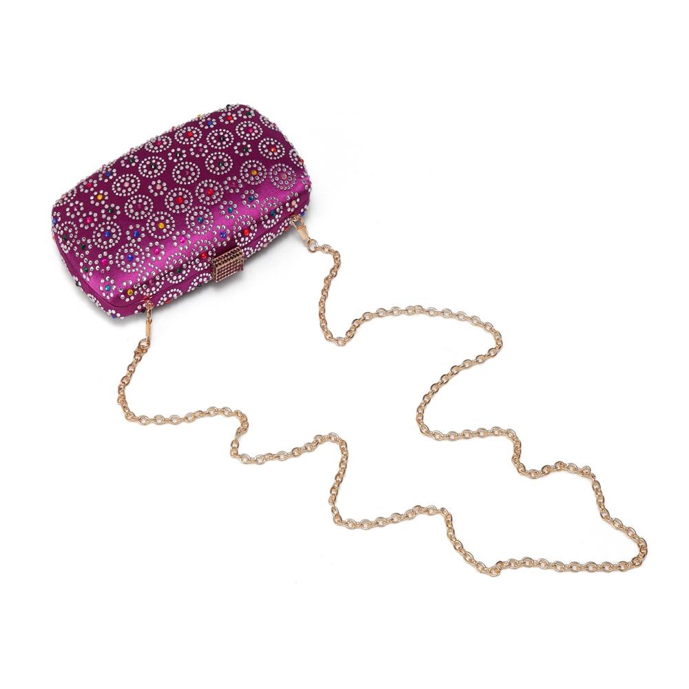 Women Evening Bag Ladies Party Clutches Bag Wallet Purse Phone Bag-Purple