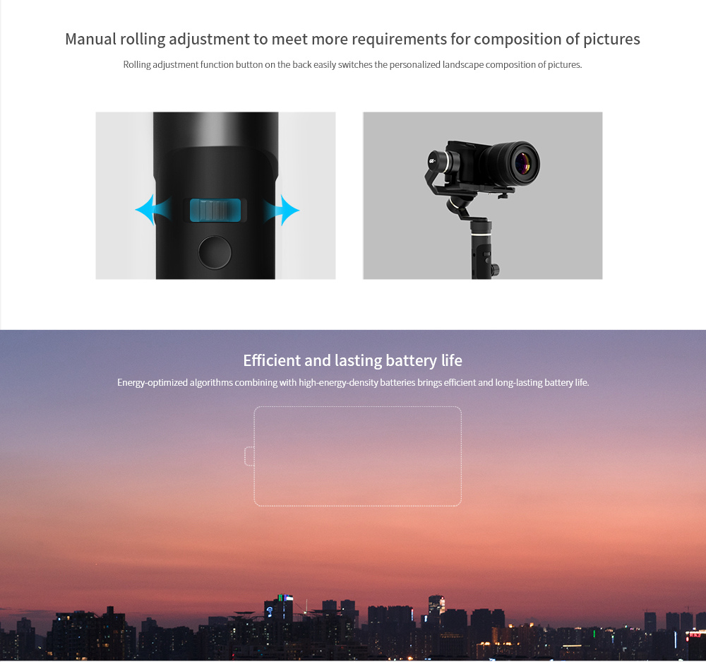 Feiyu Tech G6 Plus WiFi Bluetooth Dual Module 3-Axis Brushless Handheld Gimbal Stabilizer for Action Camera Smartphone