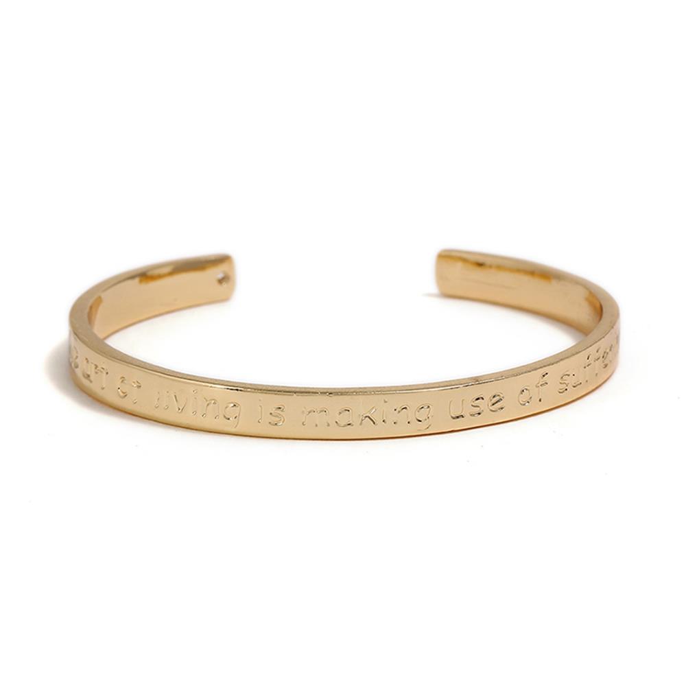 Women's Fashion Beautiful Stylish Simple Style Retro Open Hand Jewelry Bracelet - Gold