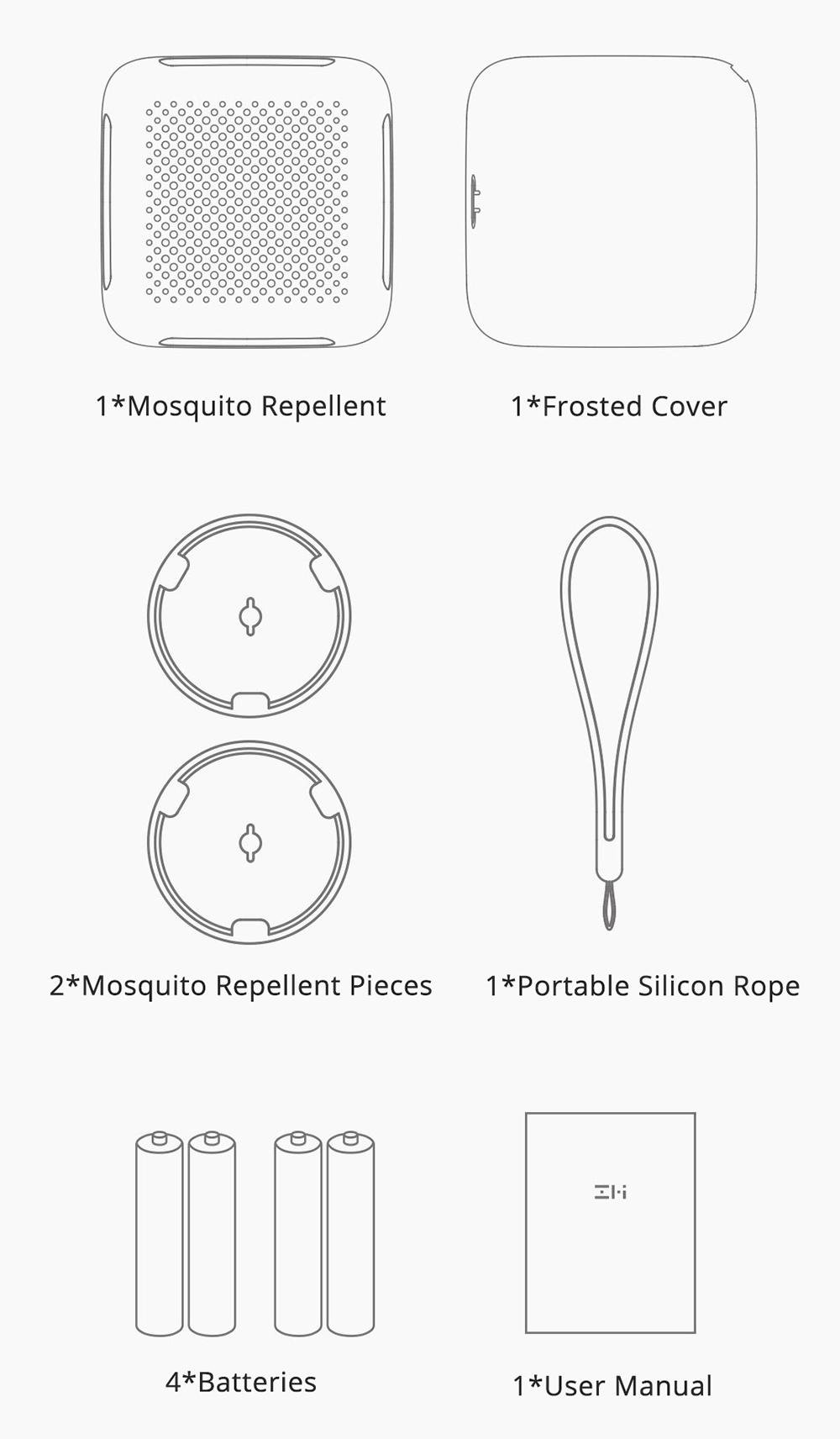Xiaomi ZMI Portable Mosquito Repellent Centrifugal Evaporation Long-lasting Mosquito Repellent with Silicon Rope - White