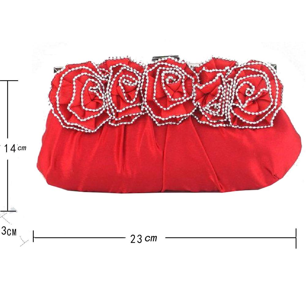 Women's Rhinestone Clutch Bag Evening Bridal Bag Wedding Fashion Prom Handbag - Black