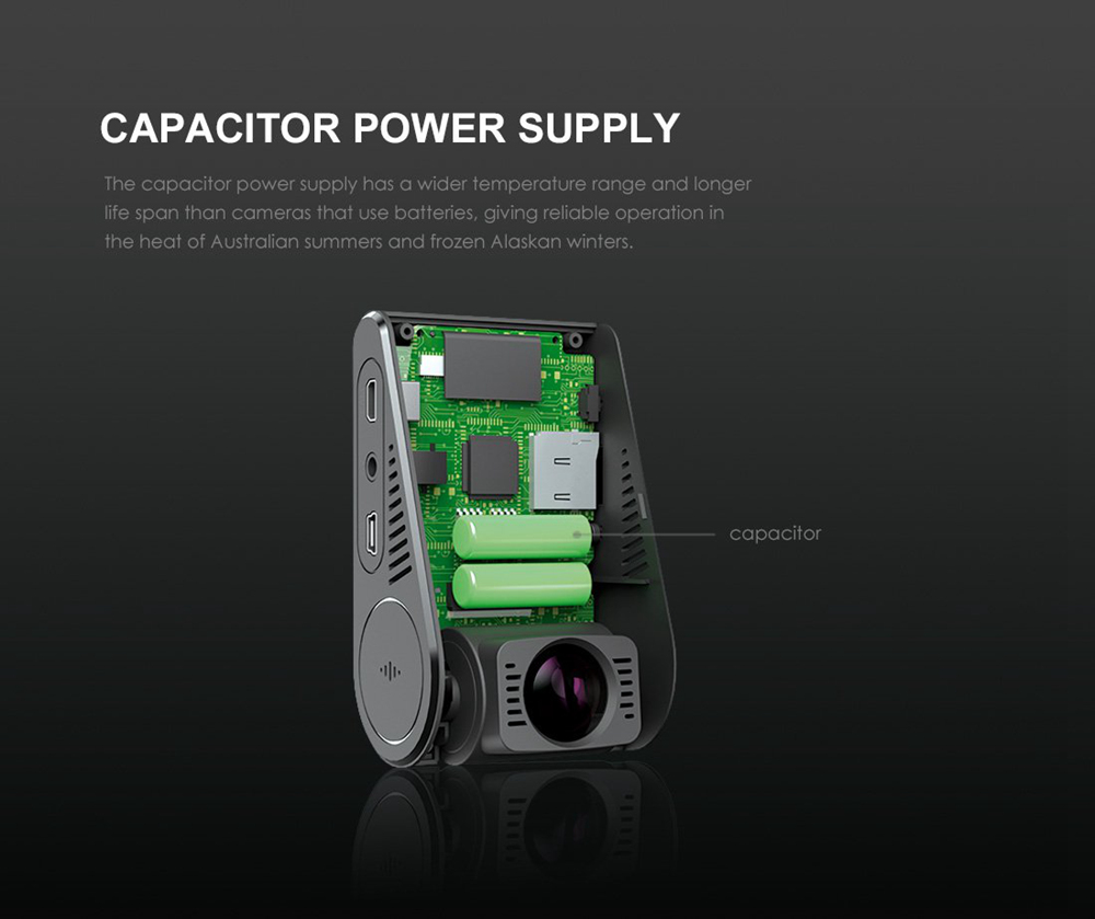 VIOFO A129 2.0 Inch HD LCD Display Dashcam Car DVR Dual Channel Dual Band Built-in WiFi 140 Degree Wide Angle Night Vision With GPS - Black