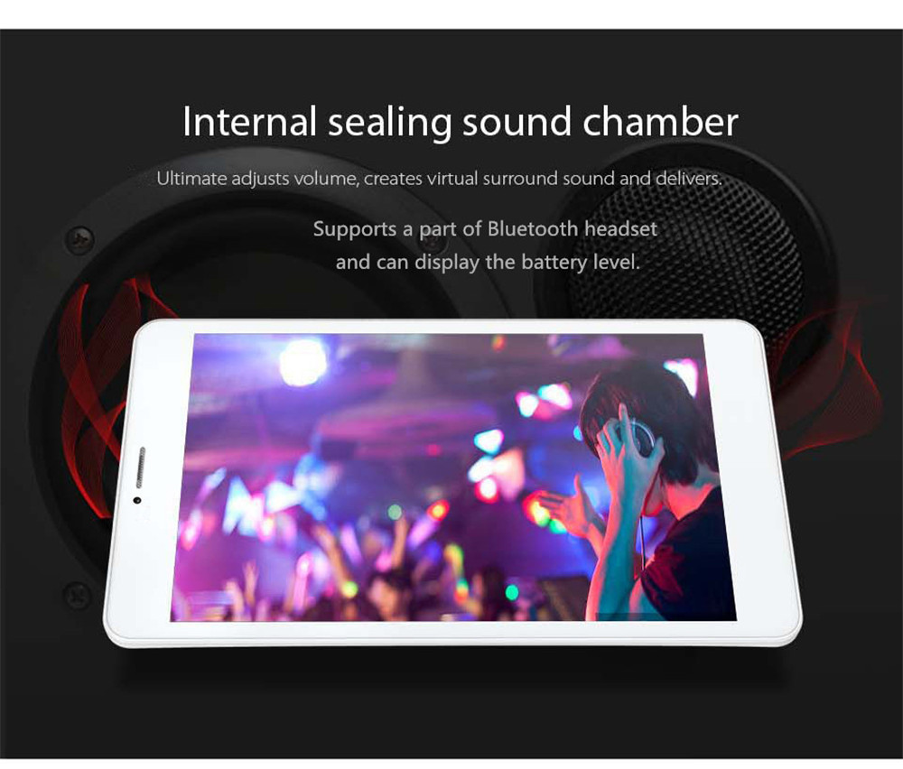 Binai V7S 3G Phablet MTK8321 Quad Core 7" IPS 1024*600 1GB RAM 16GB ROM Android 8.1 Built-in GPS Dual SIM Dual Standby - Black