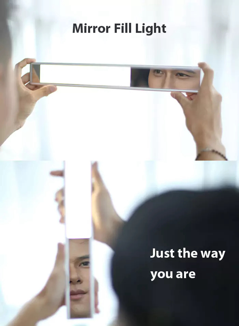 IPUDA X1 Eye-protective LED Desk Lamp Rechargeable Foldable Touch Control Makeup Mirror Function - Rose gold