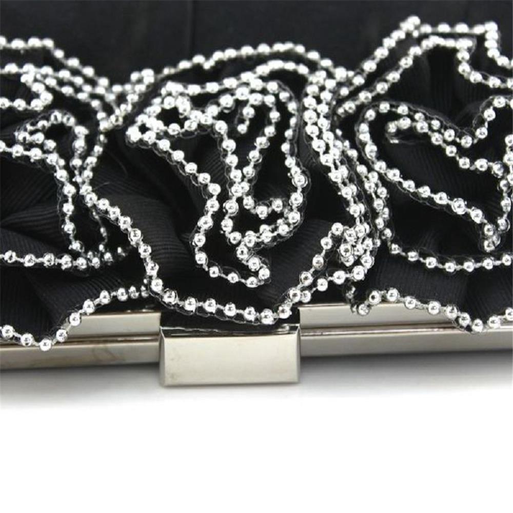 Women's Rhinestone Clutch Bag Evening Bridal Bag Wedding Fashion Prom Handbag - Black