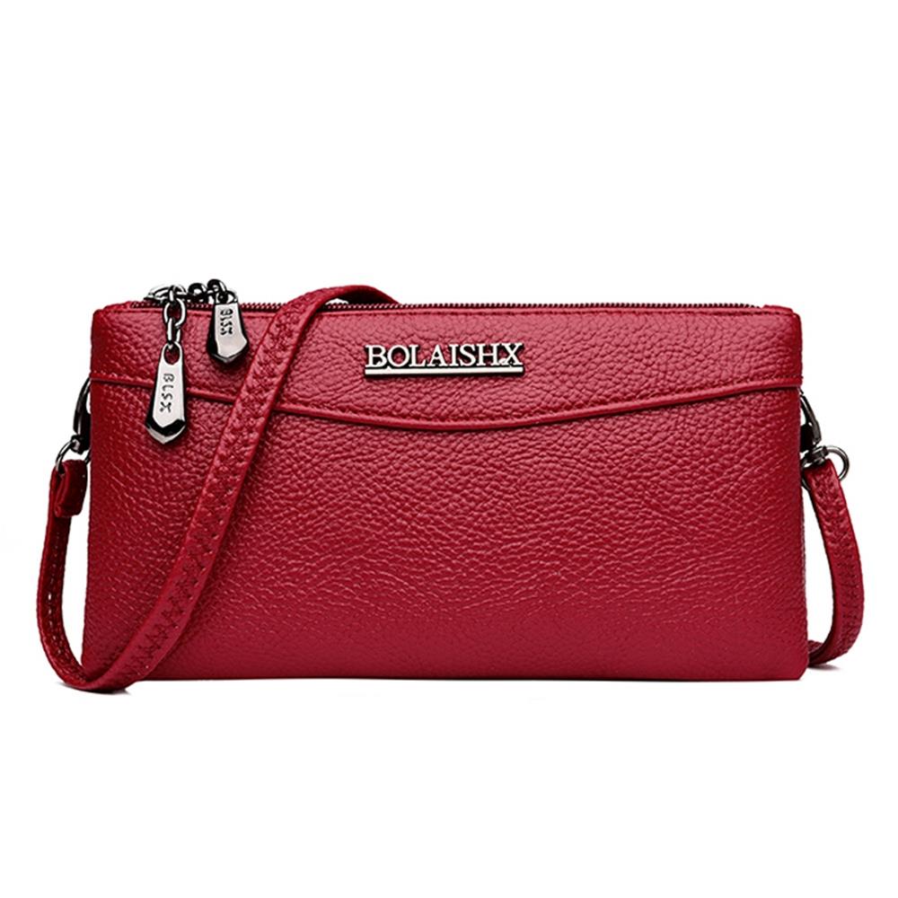 Fashion Tote Satchel Bag PU Leather Bag Messenger Bag Women's Crossbody Bag-Red