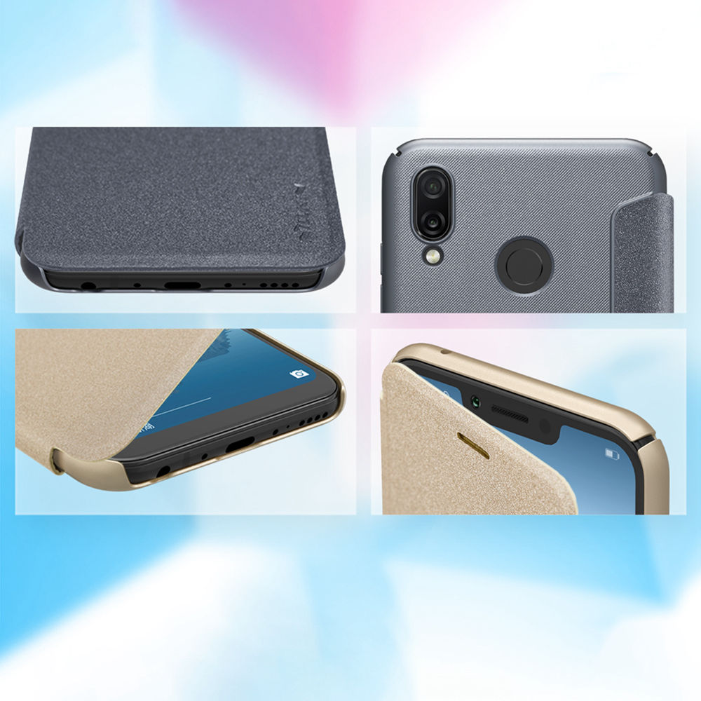 Nillkin Sparkle Series Leather Phone Case For HUAWEI Honor Play Protective Phone Shell - Golden