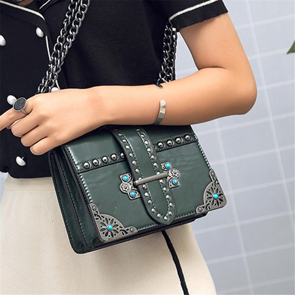 Trendy Women Shoulder Messenger Clutches Bag Leather Bag Female Crossbody Bag--Black