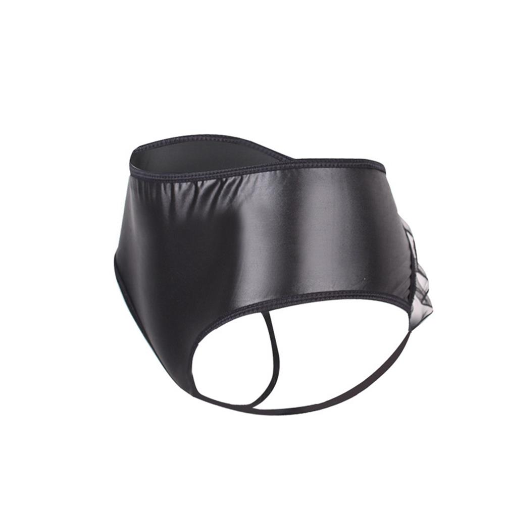 Women's Sexy Fashion Comfortable Lingerie Sexy Underwear PU Night Ware Size L - Black