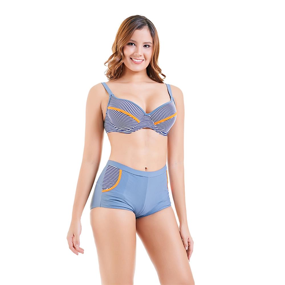 Women Sexy Fashion Comfortable Swimwear Big Size Swimsuit Plus Size 3XL - Grey