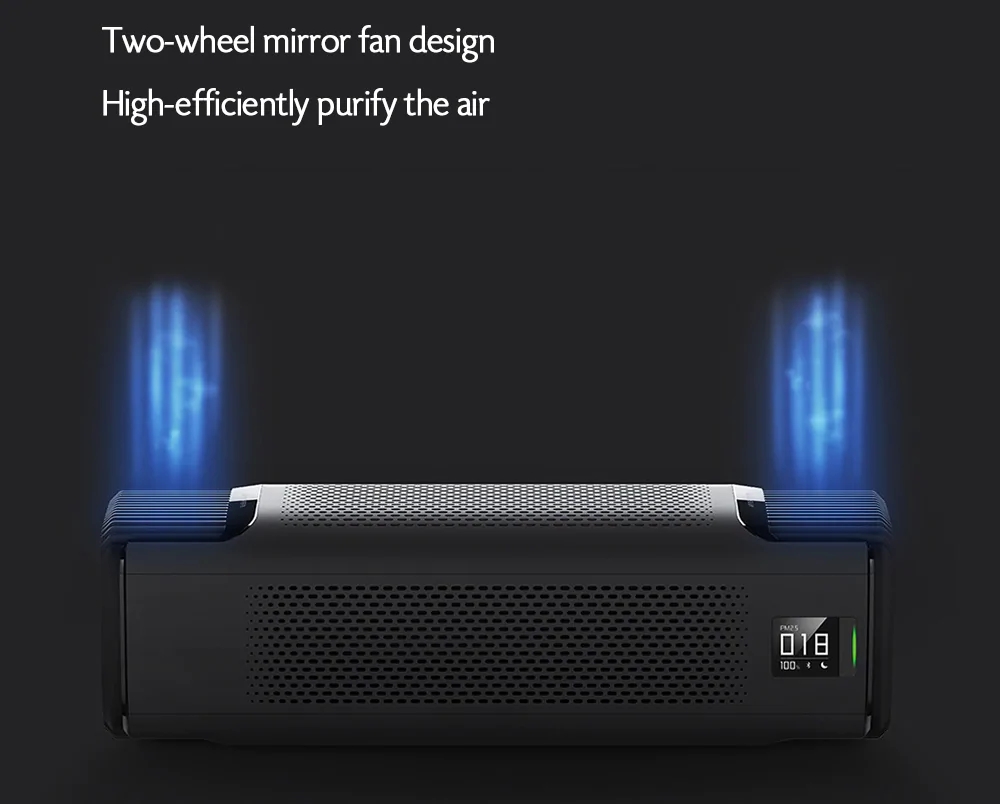 Xiaomi ROIDMI Car Air Purifier CADR Filter Silent Mode Bluetooth V4.1 OLED Display APP Intelligent Control - Black