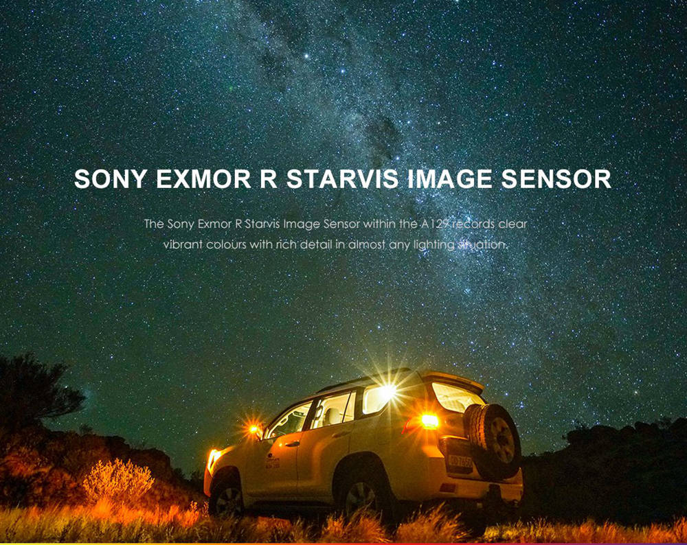 VIOFO A129 2.0 Inch HD LCD Display Dashcam Car DVR Dual Channel Dual Band Built-in WiFi 140 Degree Wide Angle Night Vision With GPS - Black