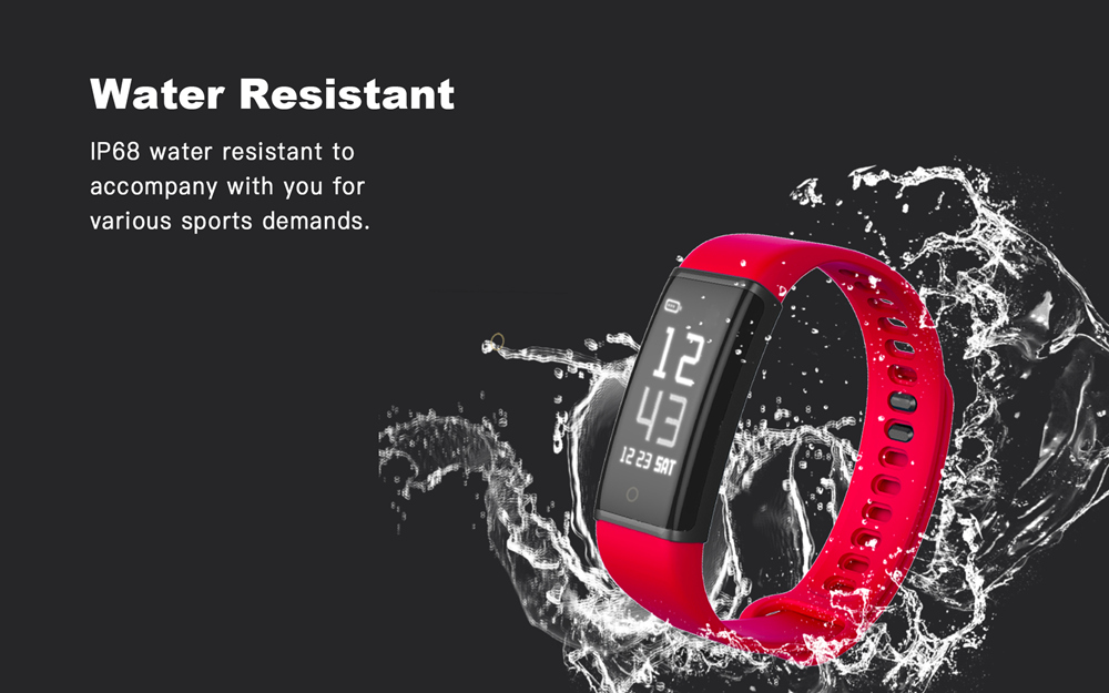 Lenovo HX03W Bluetooth 4.2 Smart Bracelet IP68 Heart Rate Moniter Pedometer Fitness Tracker For Android iOS - Black