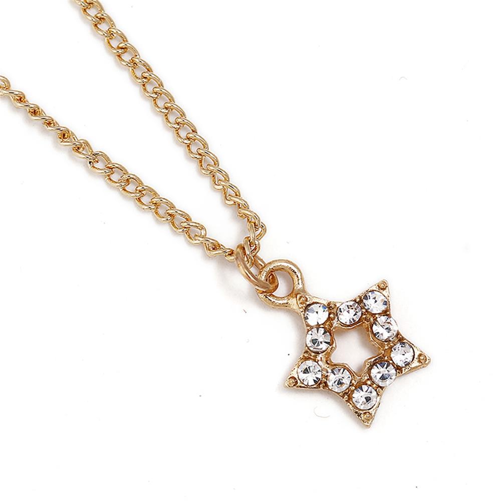 Female Stylish jewelry Star Shape Earrings for Women Pendant Set - Gold