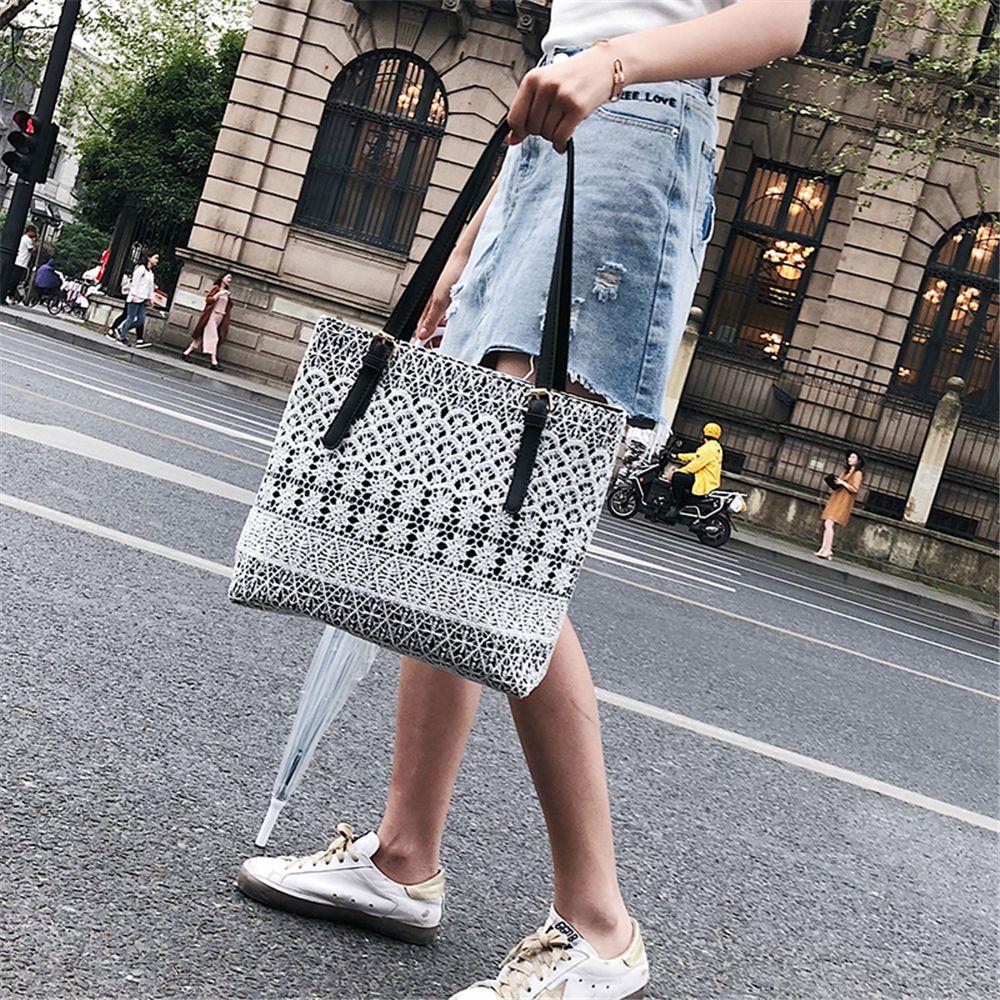 Fashion Tote Satchel Bag PU Leather Bag Women's Handbag-White