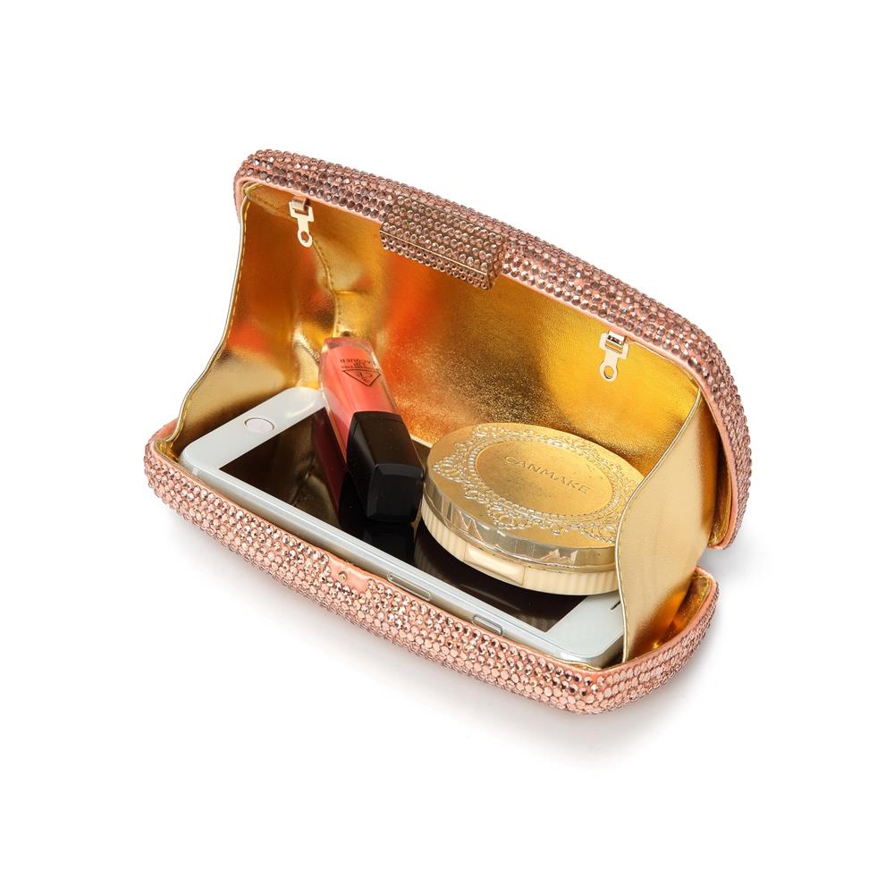 CAIYUE Women Handbag Wedding Party Evening Envelope Clutch Bag Wallet Purse Messenger Phone Bag - Champagne