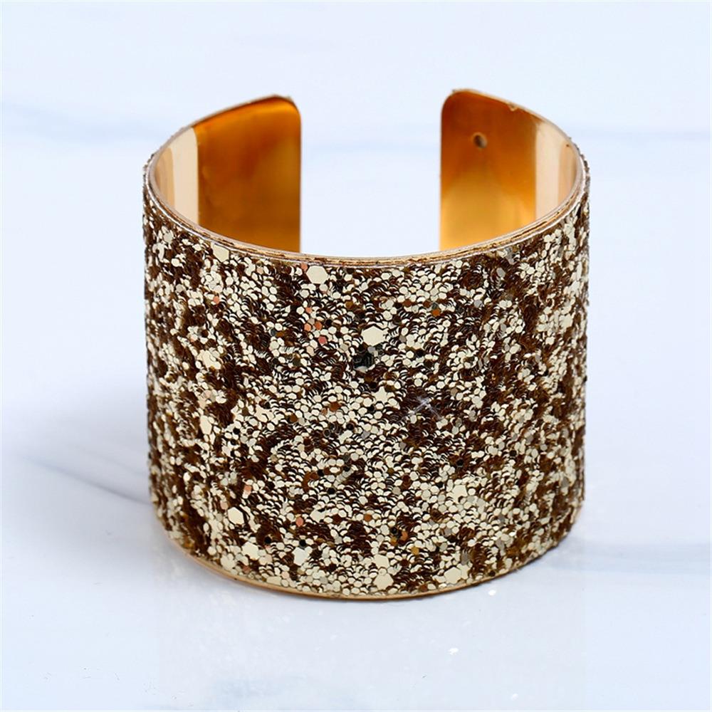 Women's Fashion Beautiful Stylish Jewelry Personality Sequin Opening Alloy Bracelets - Gold