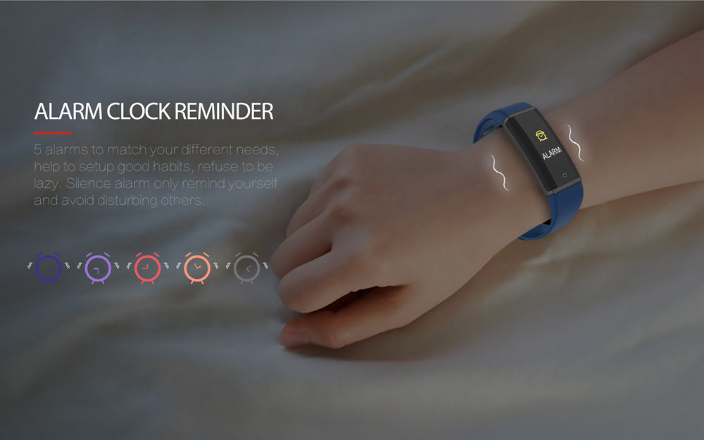Lenovo HX03F Bluetooth 4.2 Smart Bracelet 0.96" Color Screen IP68 Heart Rate Moniter Pedometer Fitness Tracker For Android iOS - Black