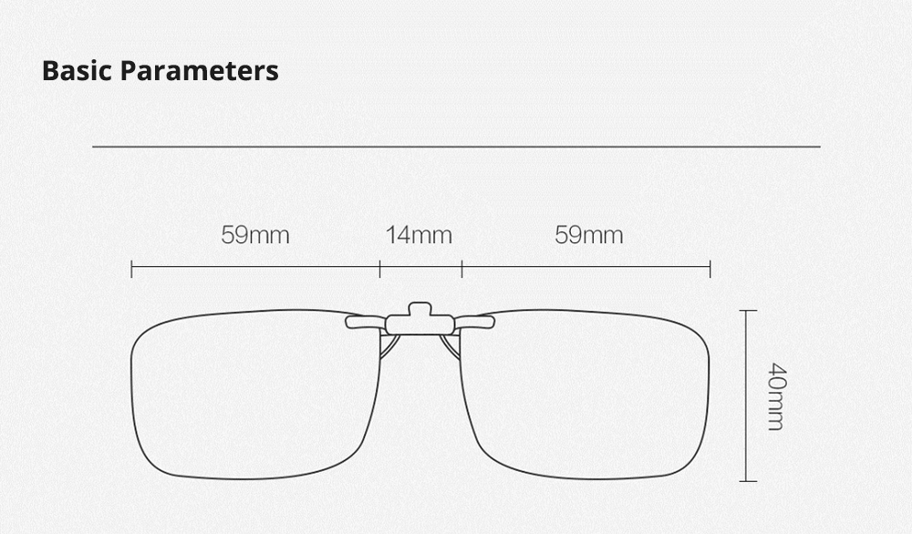 Xiaomi Mijia TS Clip Anti-blue Light Lens TAC Lenses Zinc Alloy Clips 110 Degree Turn Upside Down - Transparent