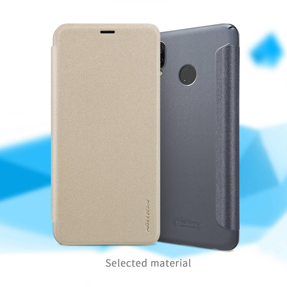 Nillkin Sparkle Series Leather Phone Case For HUAWEI Honor Play Protective Phone Shell - Golden