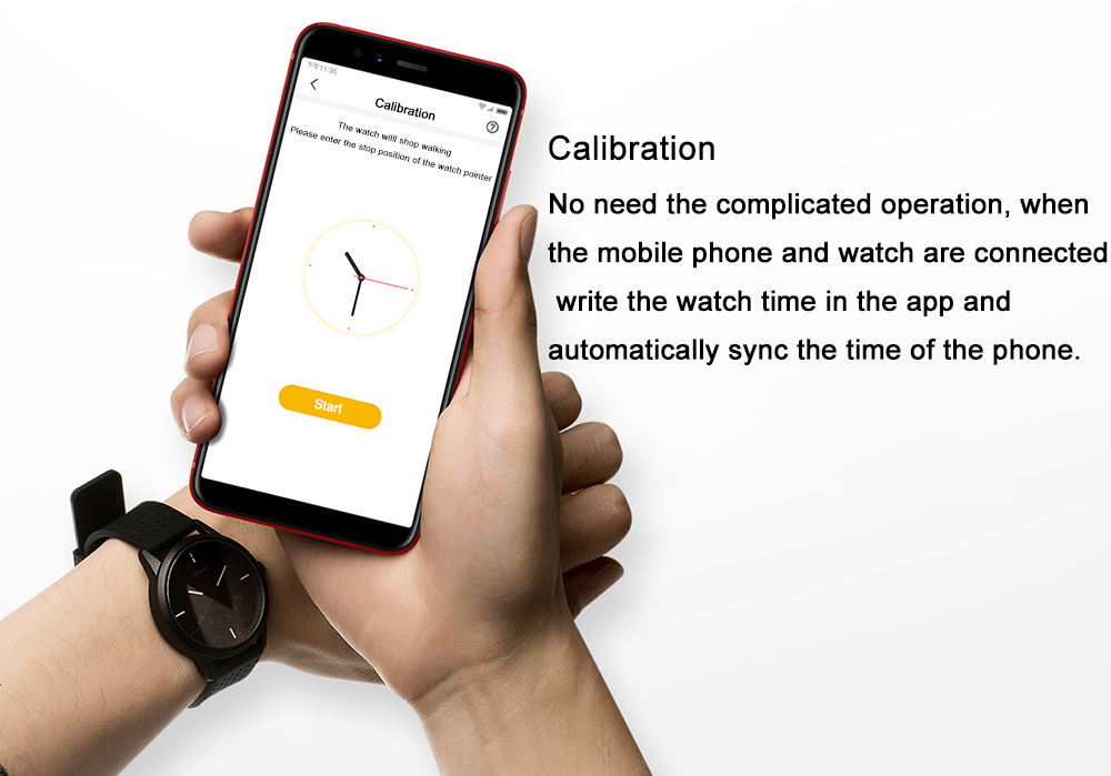 Lenovo Watch 9 Quartz Smartwatch 5ATM Water Resistant Bluetooth 5.0 Heart Rate Monitor Message Reminder - Black