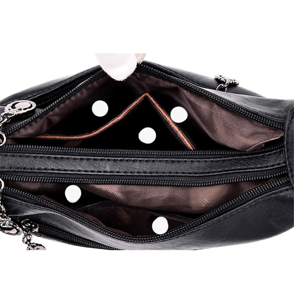 Women Soft PU Leather Bag Fashion Messenger Bag Female Tote Crossbody Bag-Purple