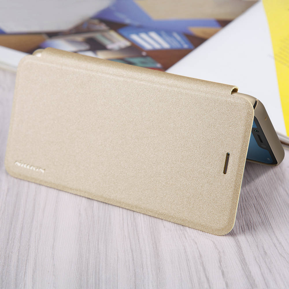 Nillkin Sparkle Series Leather Phone Case For HUAWEI Honor Play Protective Phone Shell - Golden