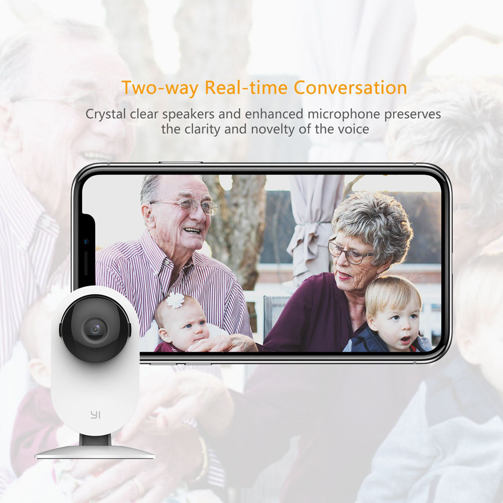 2 PCS YI Home Camera HD 720p Xiaoyi Smart WiFi IP Camera Night Vision/ Motion Detection/ Video Monitor IP/ Network Surveillance/ Home security - White