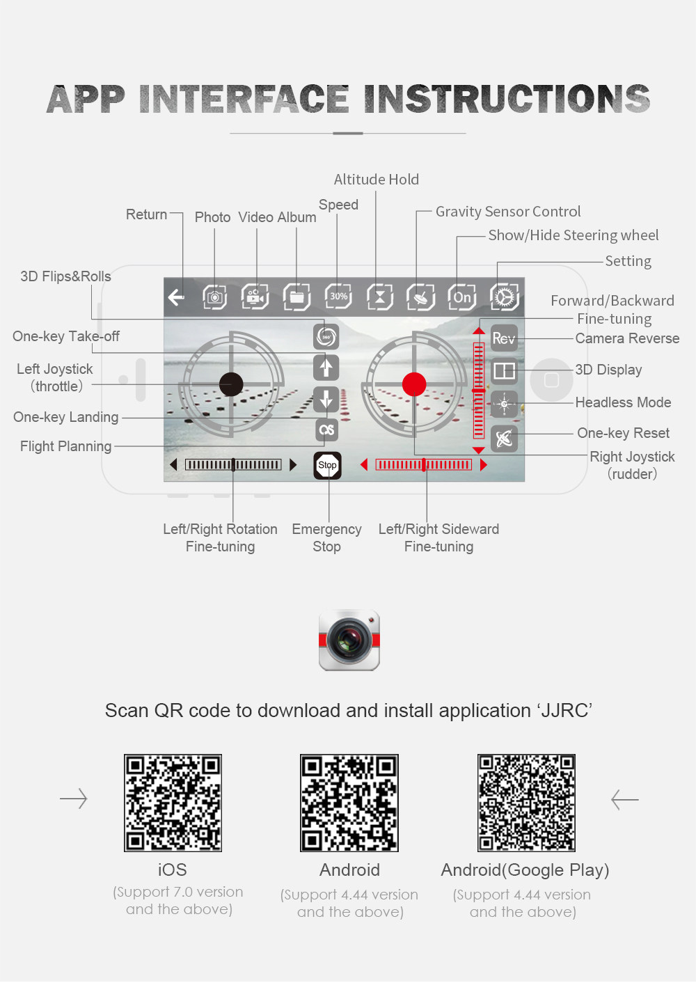 JJRC H68 BELLWETHER WiFi FPV RC Quadcopter Max Flight Time 20mins with 720P HD Camera Altitude Hold Mode RTF - Black