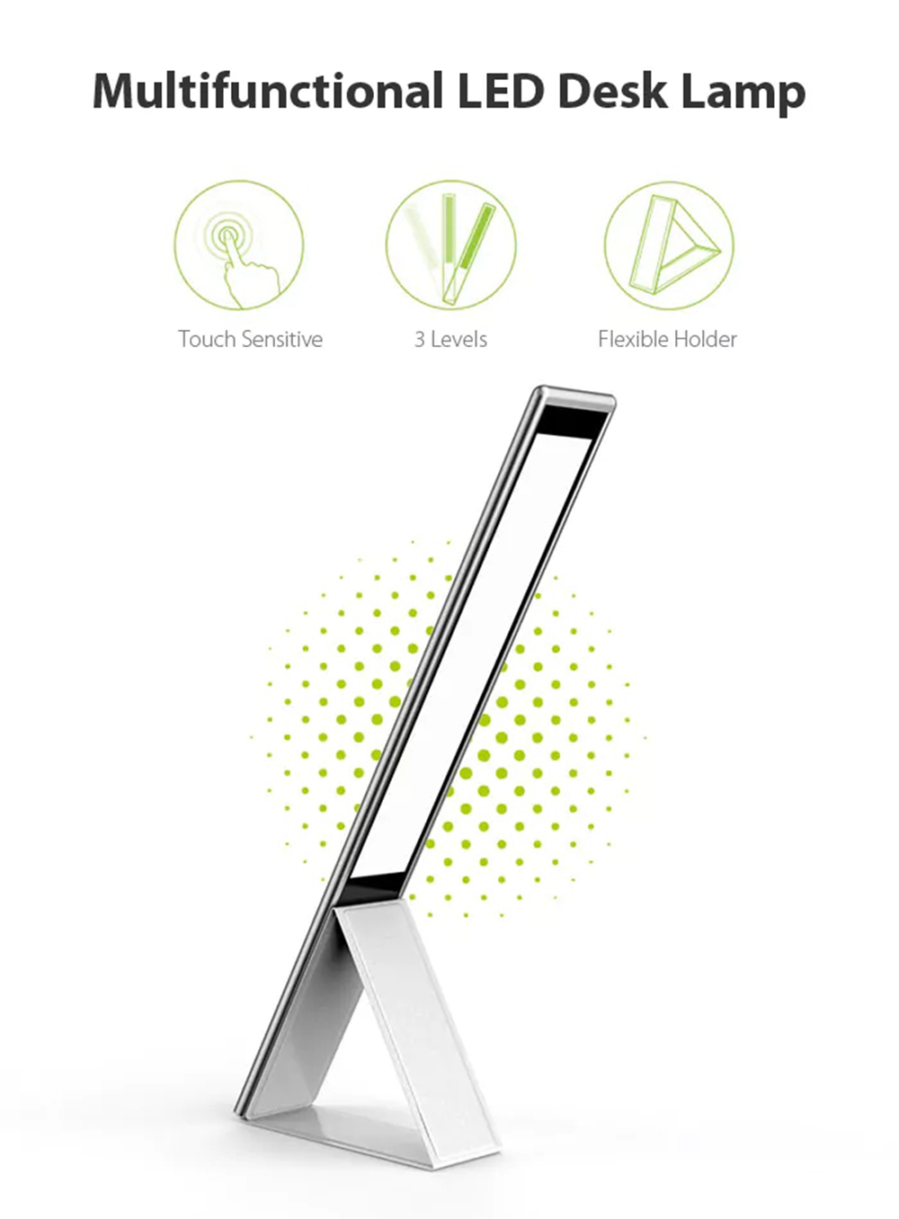 IPUDA X1 Eye-protective LED Desk Lamp Rechargeable Foldable Touch Control Makeup Mirror Function - Rose gold