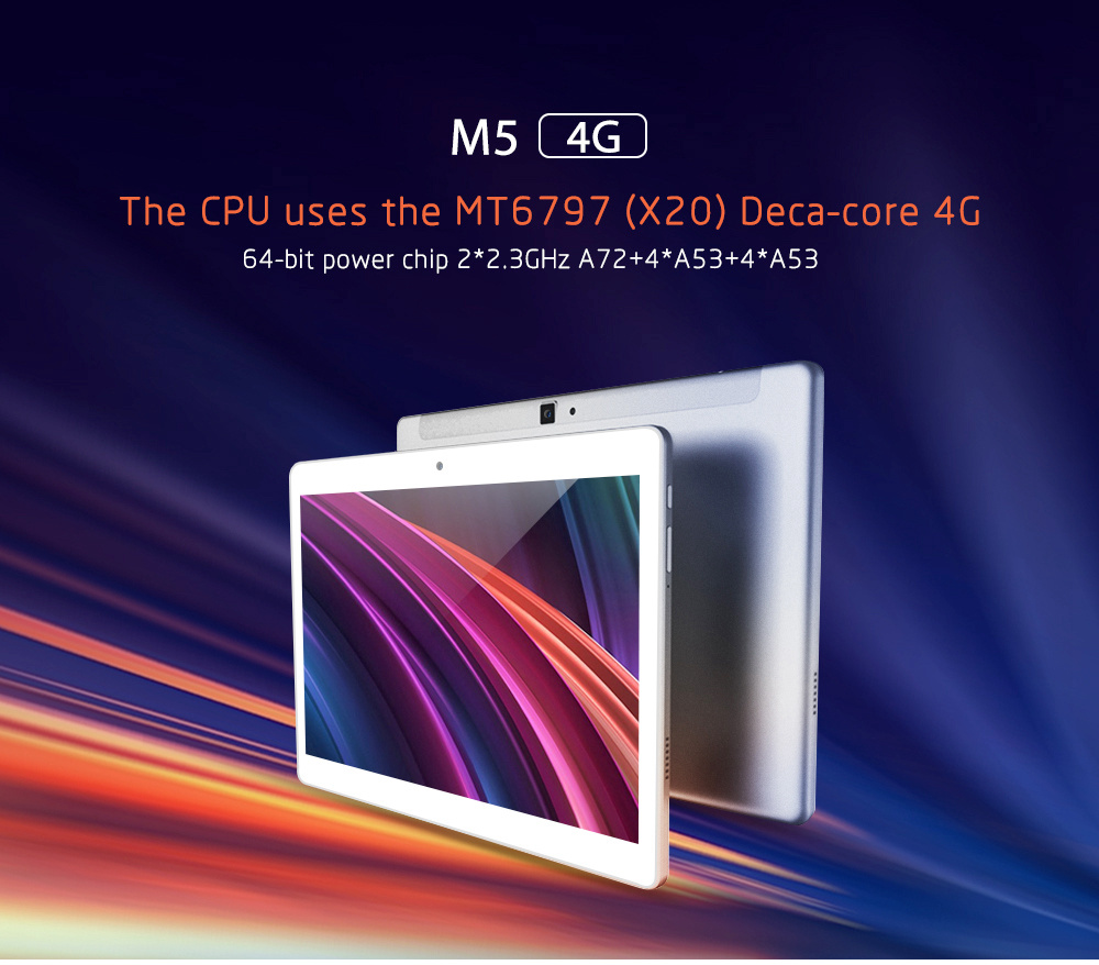 ALLDOCUBE Cube M5 4G Phablet MTK6797 Deca Core 10.1" IPS 2.5K Retina Screen 2560*1600 Android 8.0 4GB DDR3 64GB eMMC Built-in GPS AGPS GLONASS Dual SIM Dual Standby - White